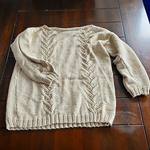 Handknit "Coffee With Cream" Sweater (3/4 sleeves)